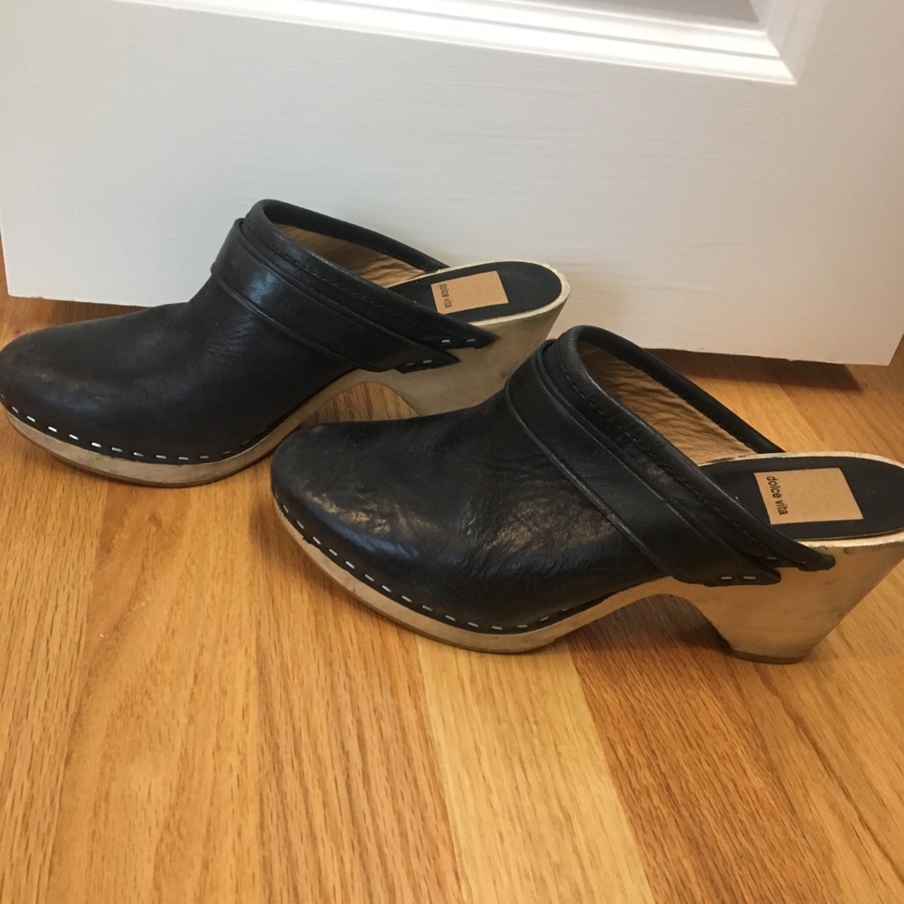 Dolce vita leather mule clog